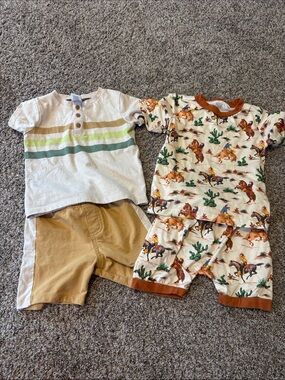 Kids' Short Sleeve Western & Tan Casual Sets